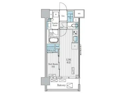 TERRA蚕糸の森(1LDK/3階)の間取り写真