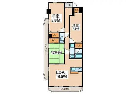 シェーンヴォーネン(3LDK/3階)の間取り写真