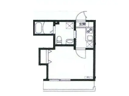 ウエストガーデン八木崎(1K/2階)の間取り写真