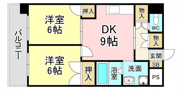 マンションつつみ(2DK/1階)の間取り写真