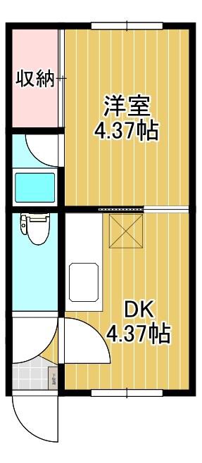 佐藤ハイツ(1DK/2階)の間取り写真