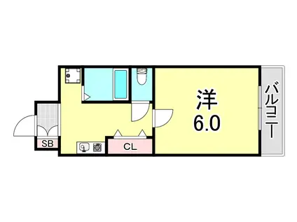 マンション・ビーン(1K/1階)の間取り写真