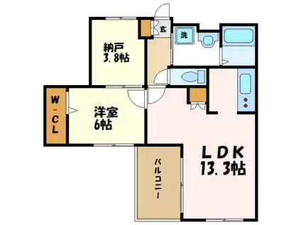 メゾン・リヴ・クレールIII (1SLDK/3階)の間取り写真