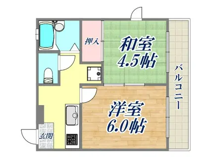 メゾン打出(2DK/1階)の間取り写真