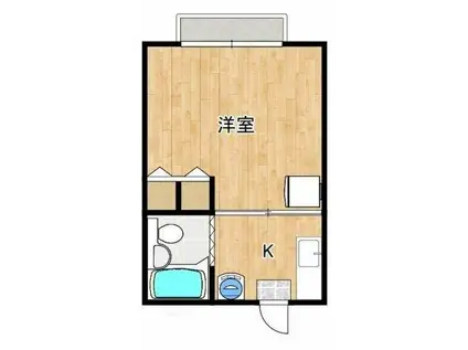 ハピネス平井(1K/2階)の間取り写真