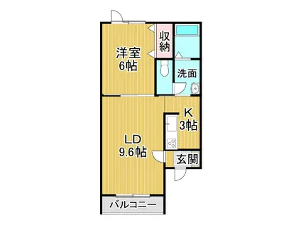 CHEERI(1LDK/1階)の間取り写真