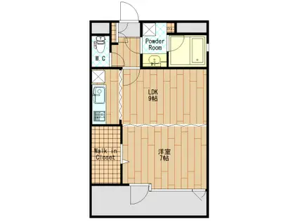 ステイツ天神東II(1SLDK/7階)の間取り写真