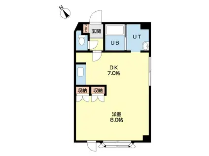 αNEXT本通第2(1DK/1階)の間取り写真