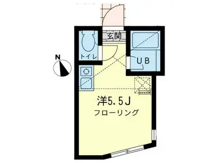 ユナイト保土谷バルジェロの杜(ワンルーム/2階)の間取り写真