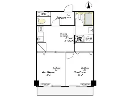 マンション芝公園(2DK/8階)の間取り写真