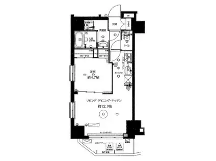 RISING PLACE浅草四番館(1LDK/2階)の間取り写真