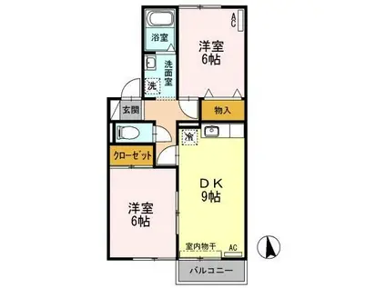 フォレスタ松永(2DK/2階)の間取り写真