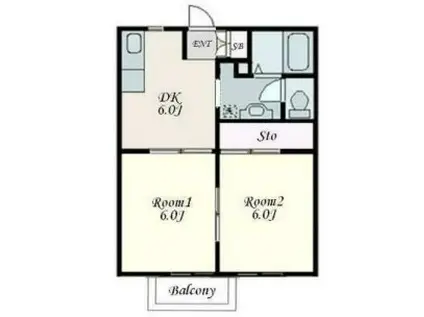 フォーブル与野(2DK/2階)の間取り写真