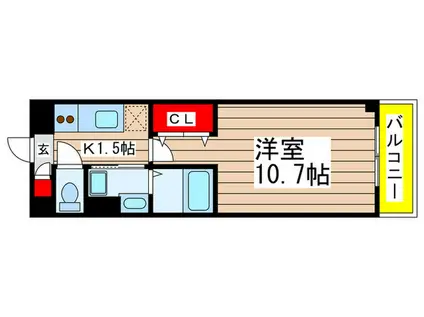 LA VERGE(1K/3階)の間取り写真