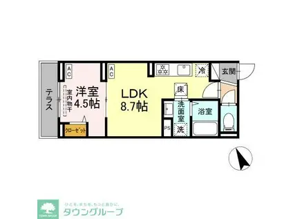 中野区鷺宮3丁目PJ(1LDK/1階)の間取り写真