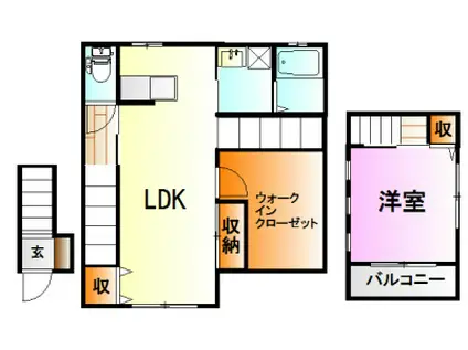 ヘリテイジ2217(1LDK/2階)の間取り写真