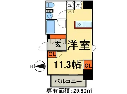 パークアクシス日本橋本町(ワンルーム/3階)の間取り写真