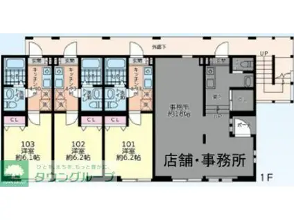 シティハイツ相模台1丁目(1K/1階)の間取り写真