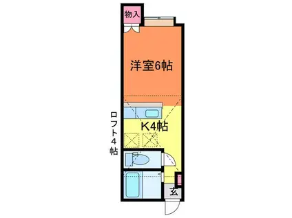 アパートメント・エコルセ(ワンルーム/1階)の間取り写真