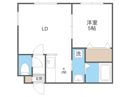 クラリス二十四軒(1LDK/4階)の間取り写真