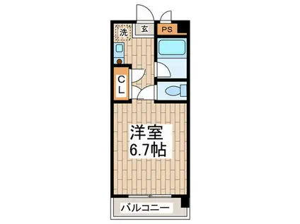 エステージ西調布 B(ワンルーム/1階)の間取り写真