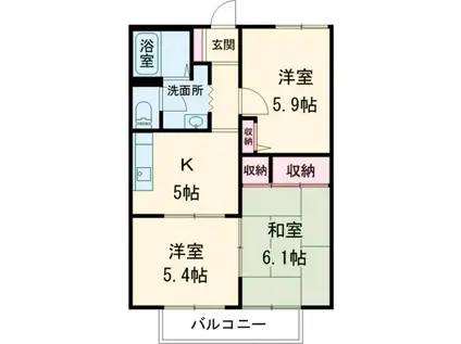 グリーンハイツ(3K/2階)の間取り写真