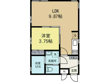 LE GIOIE名駅(1LDK/3階)の間取り写真