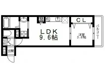 アート東大阪A(1LDK/3階)の間取り写真
