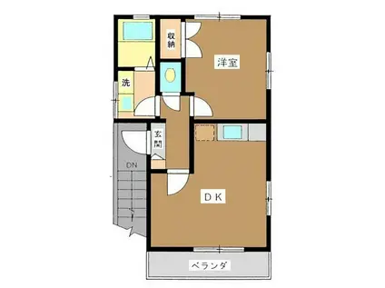 FIRST PLACE(1LDK/2階)の間取り写真