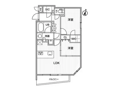 ルネサンスコート都立大学(2LDK/4階)の間取り写真