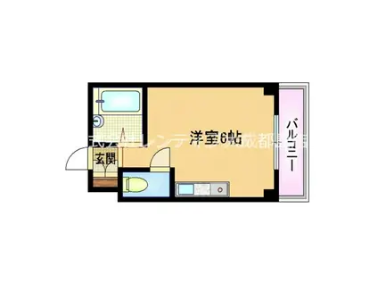 インターナショナル高殿(ワンルーム/3階)の間取り写真