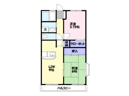 アイリスガーデン(2LDK/2階)の間取り写真