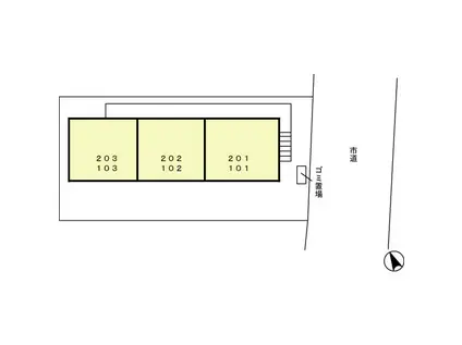 アンフラーゼ (1K/2階)の間取り写真