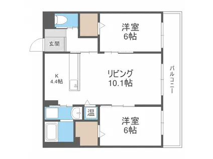 グランメールアサヒV(2LDK/4階)の間取り写真