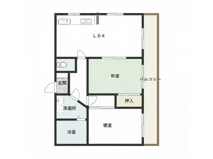 ドルチェマンション大木(2LDK/1階)の間取り写真