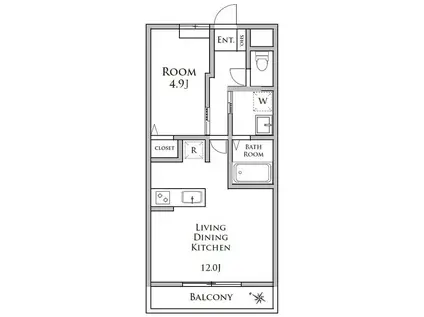 エム シルフィード(1LDK/2階)の間取り写真