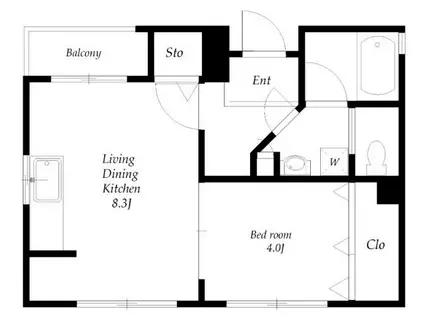 アーサクラスト西横浜(1LDK/3階)の間取り写真