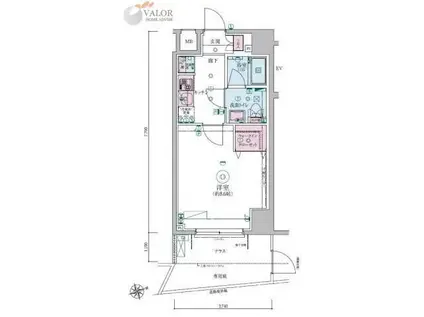 リヴシティ大森西 501(1K/1階)の間取り写真