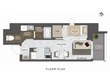 シーズンフラッツ東十条(1DK/14階)の間取り写真