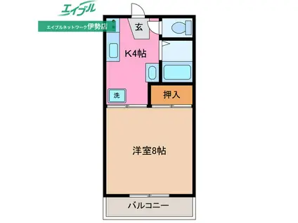 ヴィラレジリエンス(1K/1階)の間取り写真