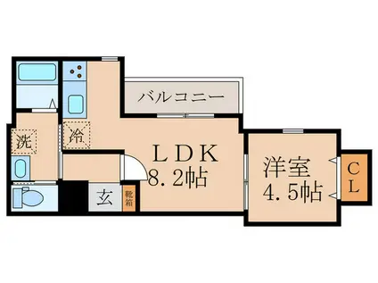 RECUERDE桃山(1LDK/2階)の間取り写真