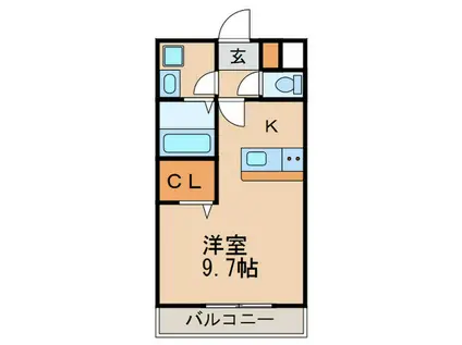 グランベル三山木(1K/2階)の間取り写真