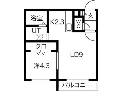 STAR SPOT(1LDK/3階)の間取り写真