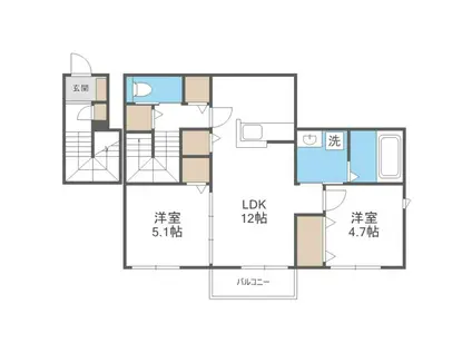 エレガンスプラスIII(2LDK/2階)の間取り写真