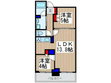ドゥーエ大宮(2LDK/11階)の間取り写真