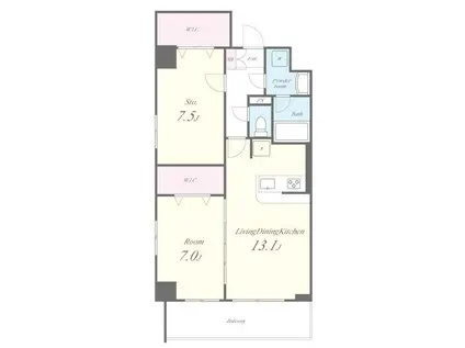サクラテラス(1SLDK/2階)の間取り写真