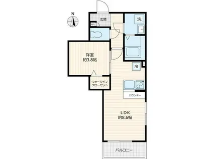 PARKLET・高坂(1LDK/2階)の間取り写真