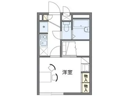 レオパレスエムズ(1K/2階)の間取り写真