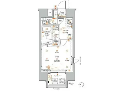 クレイシアIDZ蒲田(1K/12階)の間取り写真