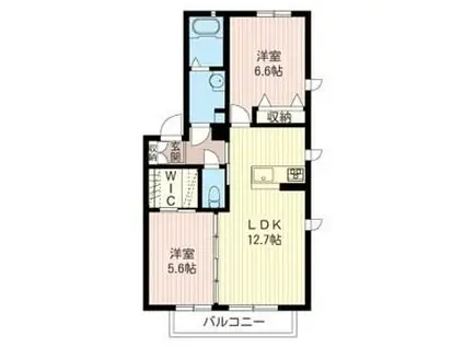 ルーチェ・ブランチ A(2LDK/2階)の間取り写真